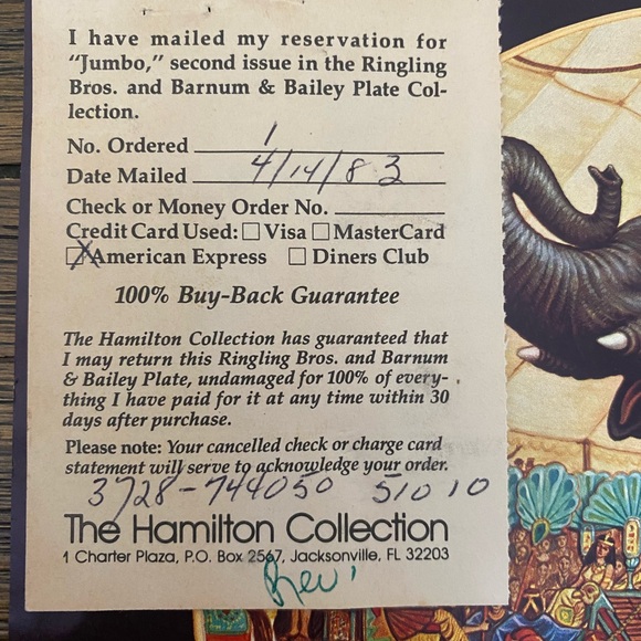 Hamilton Collection Plate, Jumbo 1983 - Picture 6 of 11